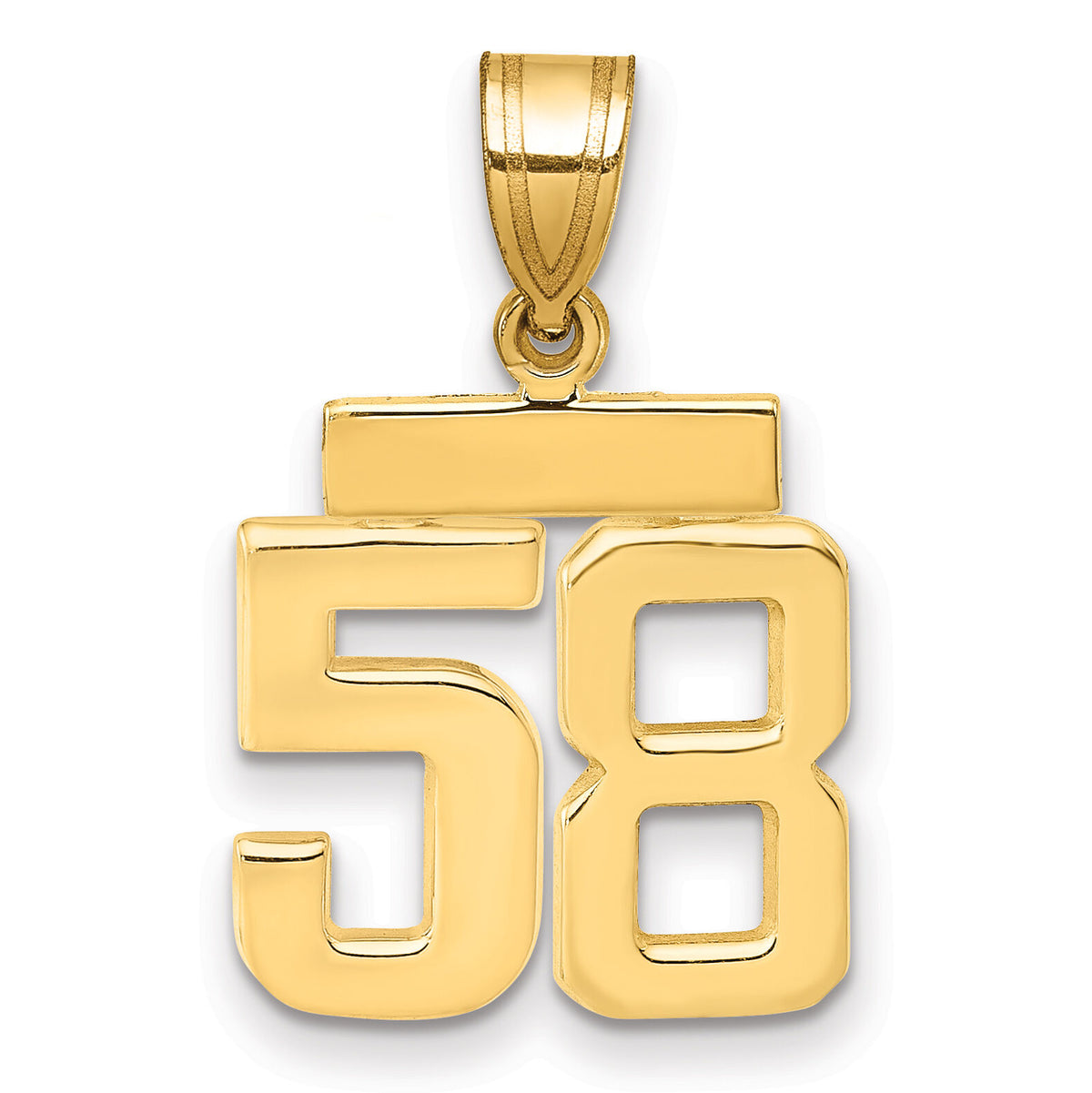 14k Small Polished Number 58 Charm-SP58