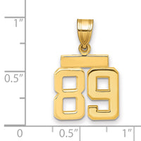 14k Small Polished Number 89 Charm-SP89