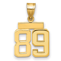 14k Small Polished Number 89 Charm-SP89