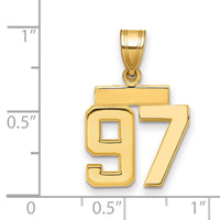 14k Small Polished Number 97 Charm-SP97