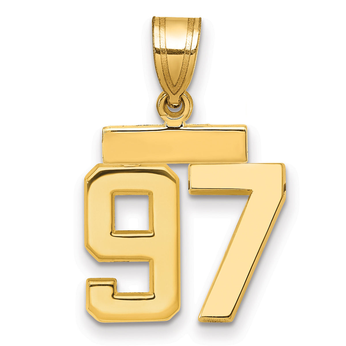 14k Small Polished Number 97 Charm-SP97