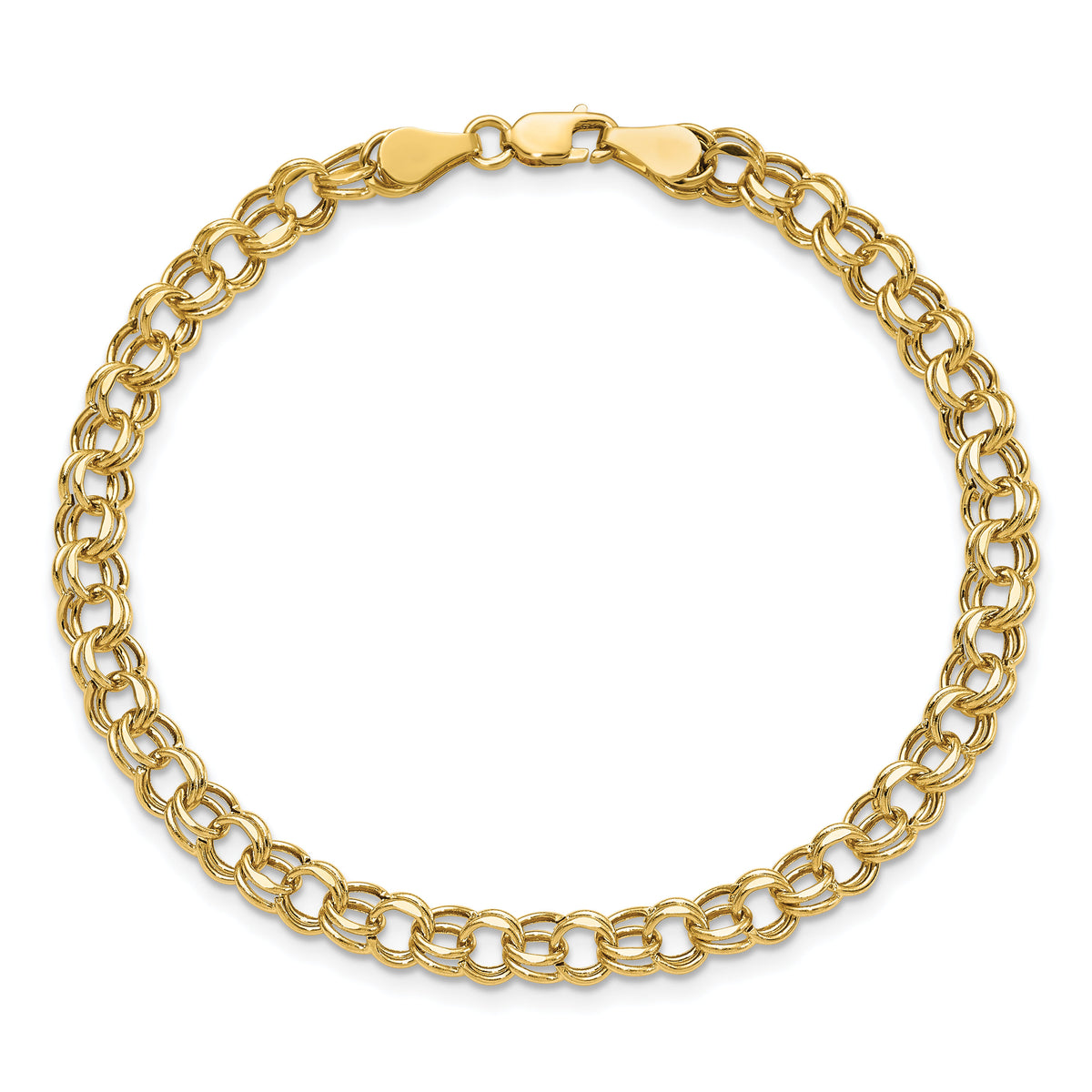 14k Lite 5mm Double Link Charm Bracelet-SSD1-7.25