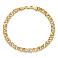 14k Lite 5mm Double Link Charm Bracelet-SSD1-7.25