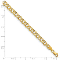 14k Lite 5mm Double Link Charm Bracelet-SSD1-7.25