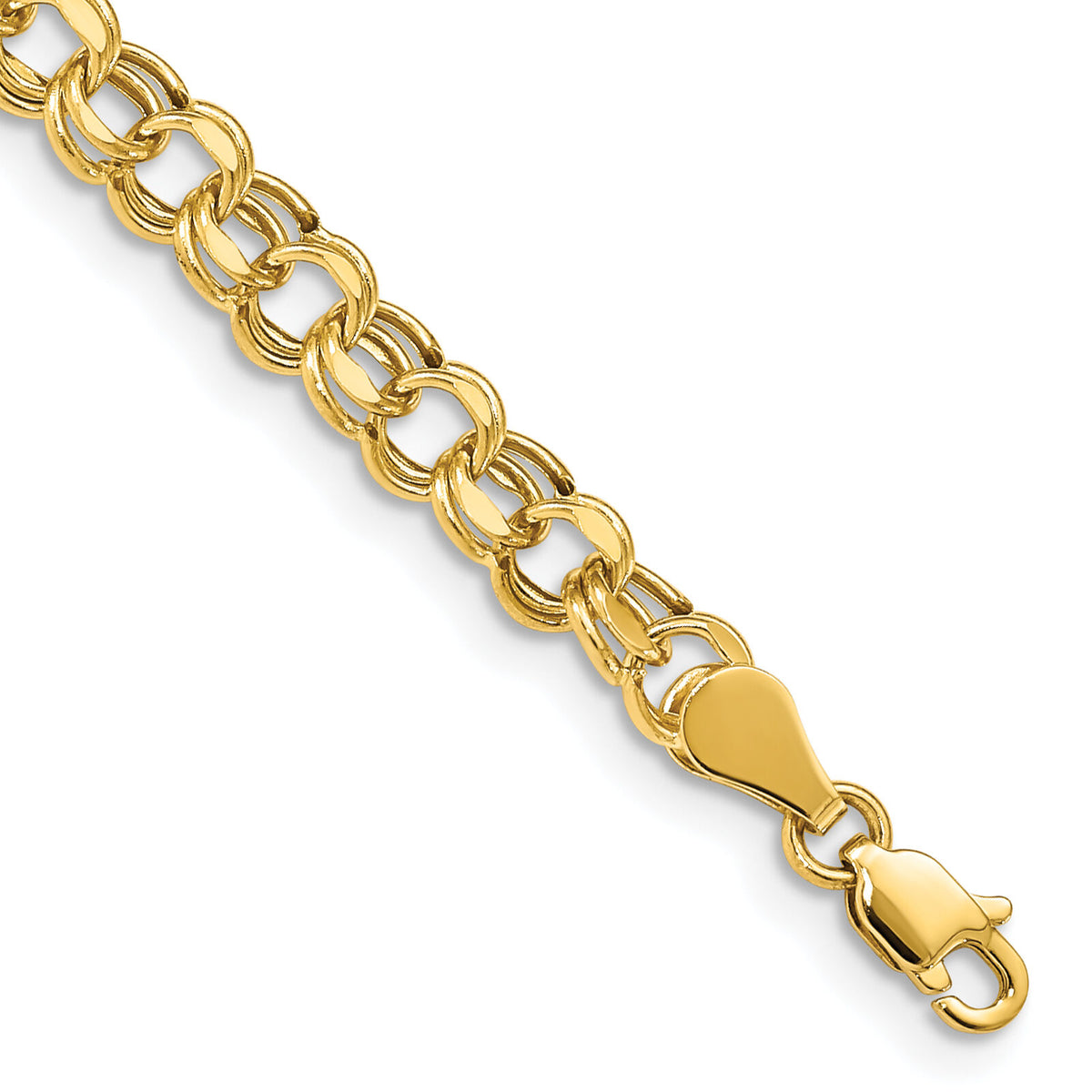 14k Lite 5mm Double Link Charm Bracelet-SSD1-7.25