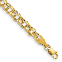 14k Lite 5mm Double Link Charm Bracelet-SSD1-7.25