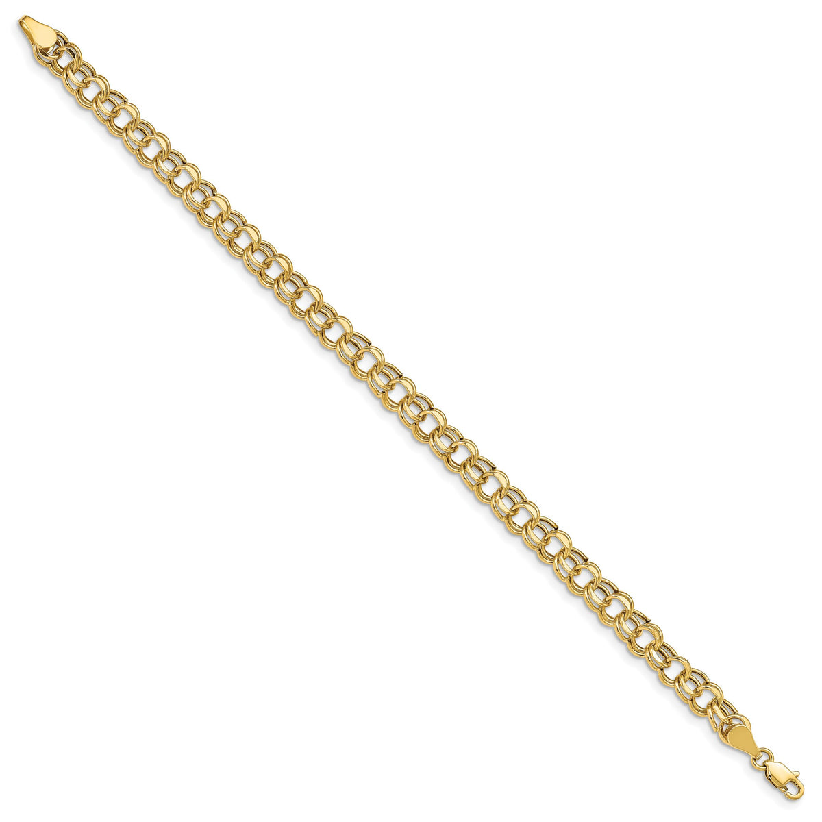 14k Lite 5.5mm Double Link Charm Bracelet-SSD2-7