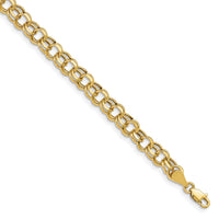 14k Lite 5.5mm Double Link Charm Bracelet-SSD2-7