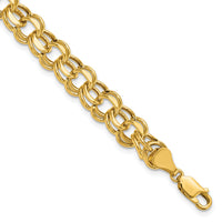 14k Lite 8mm Double Link Charm Bracelet-SSD4-7.25
