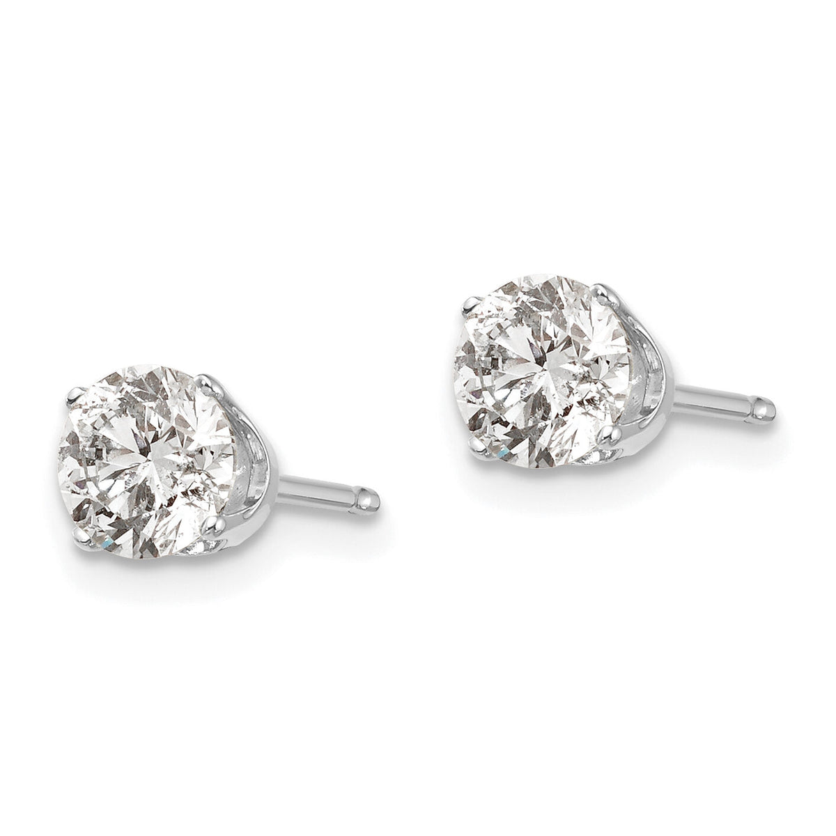 14kw 1.00ct I1 J-K Diamond Stud Push-on Post Earrings-ST2-100W