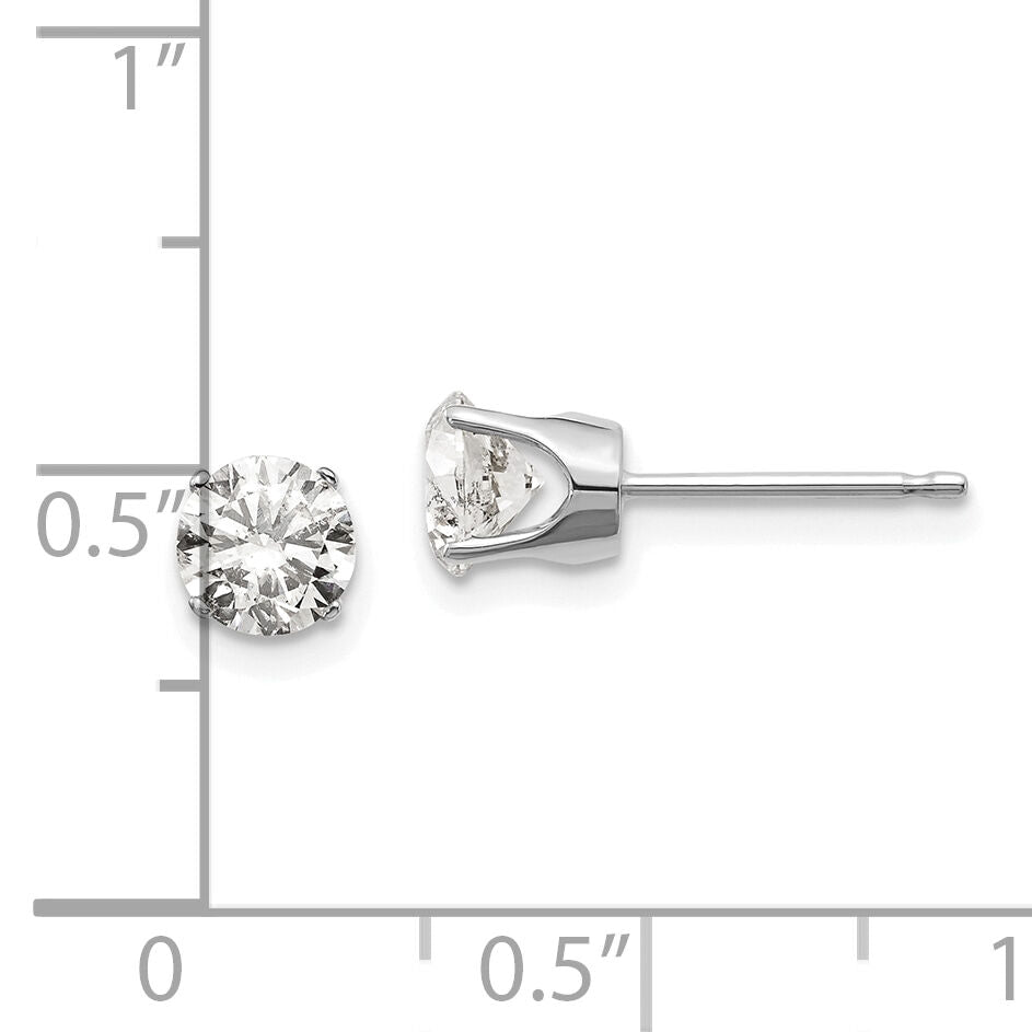 14kw 1.00ct I1 J-K Diamond Stud Push-on Post Earrings-ST2-100W