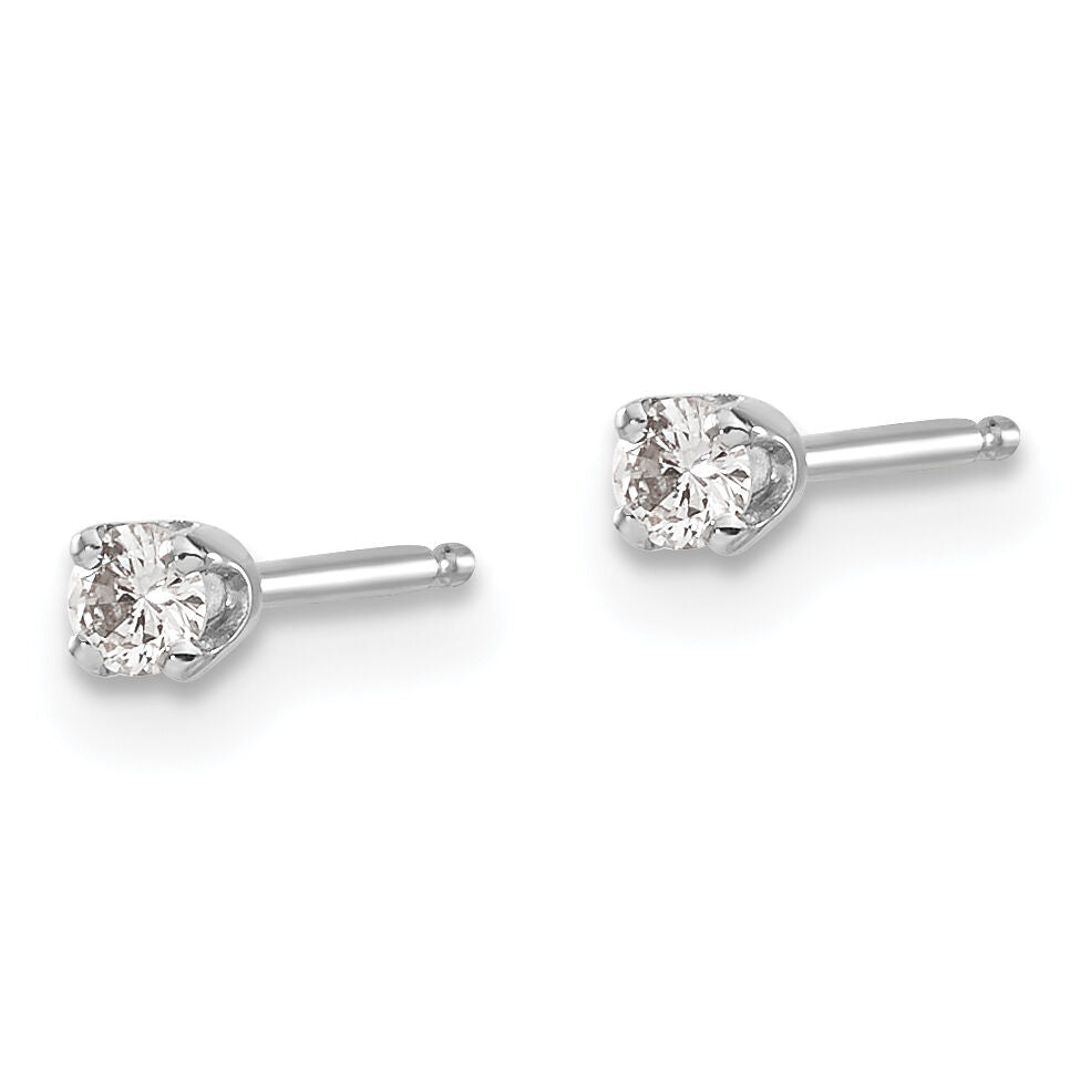 14kw .10ct I2 K-L Diamond Stud Push-on Post Earrings-ST1-10W