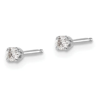 14kw .10ct I2 K-L Diamond Stud Push-on Post Earrings-ST1-10W
