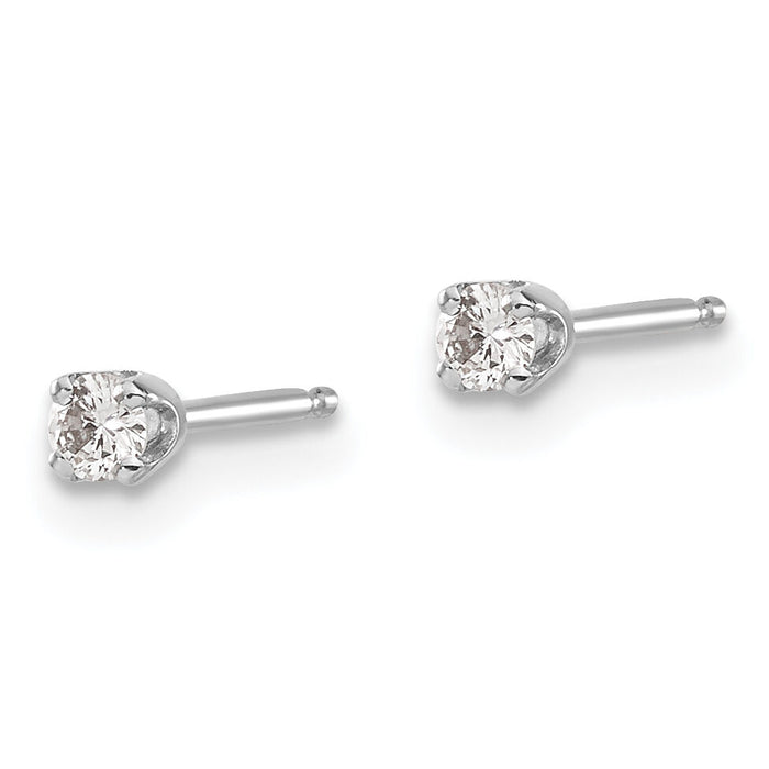 14kw .10ct I2 K-L Diamond Stud Push-on Post Earrings-ST1-10W