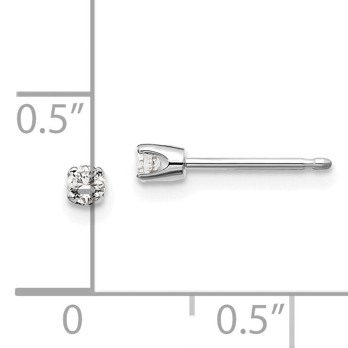 14kw .10ct I2 K-L Diamond Stud Push-on Post Earrings-ST1-10W