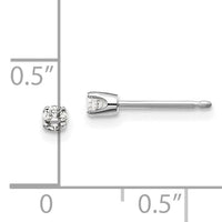 14kw .10ct I2 K-L Diamond Stud Push-on Post Earrings-ST1-10W