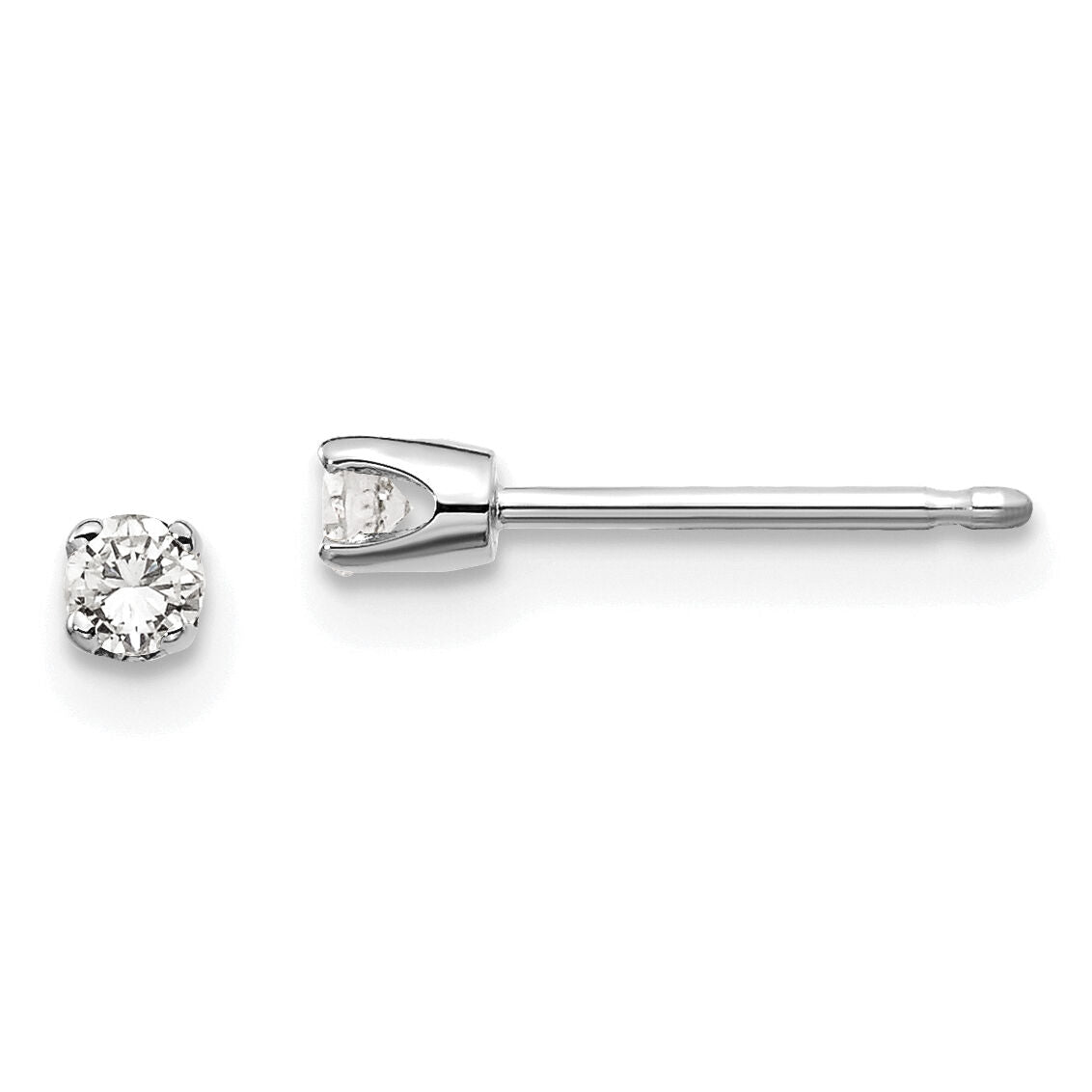 14kw .10ct I2 K-L Diamond Stud Push-on Post Earrings-ST1-10W