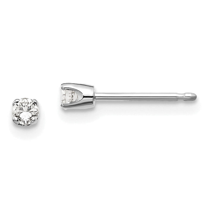 14kw .10ct I2 K-L Diamond Stud Push-on Post Earrings-ST1-10W