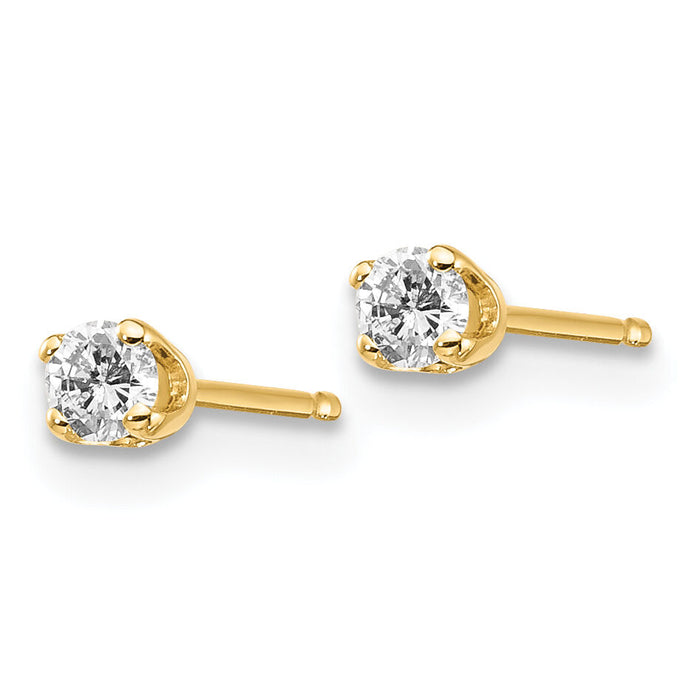 14ky .15ct. I2 K-L Diamond Stud Push-on Post Earrings-ST1-15