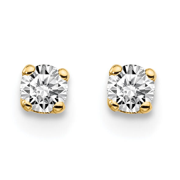 14ky .15ct. I2 K-L Diamond Stud Push-on Post Earrings-ST1-15