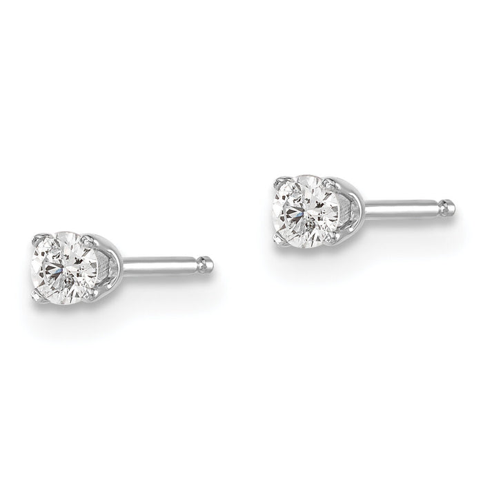 14kw .15ct I2 K-L Diamond Stud Push-on Post Earrings-ST1-15W