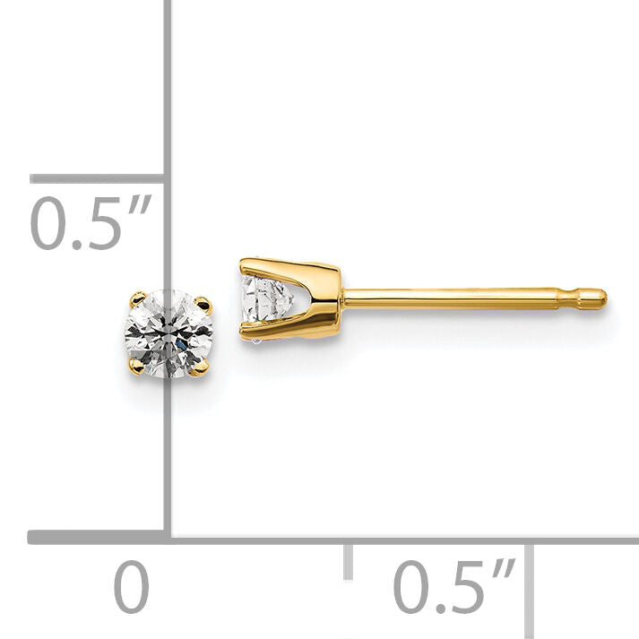 14ky .20ct. I2 K-L Diamond Stud Push-on Post Earrings-ST1-20