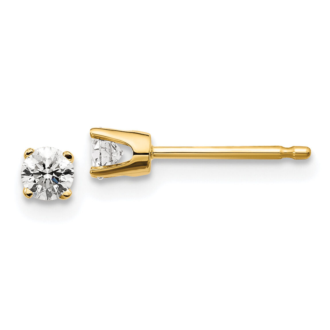 14ky .20ct. I2 K-L Diamond Stud Push-on Post Earrings-ST1-20