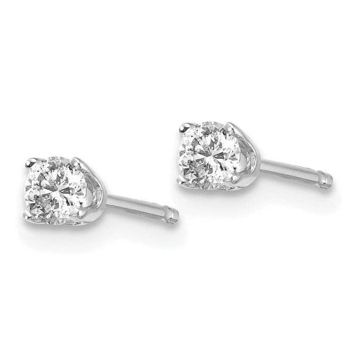 14kw .20ct I2 K-L Diamond Stud Push-on Post Earrings-ST1-20W