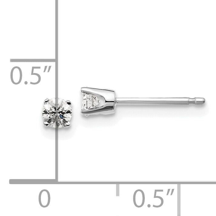 14kw .20ct I2 K-L Diamond Stud Push-on Post Earrings-ST1-20W