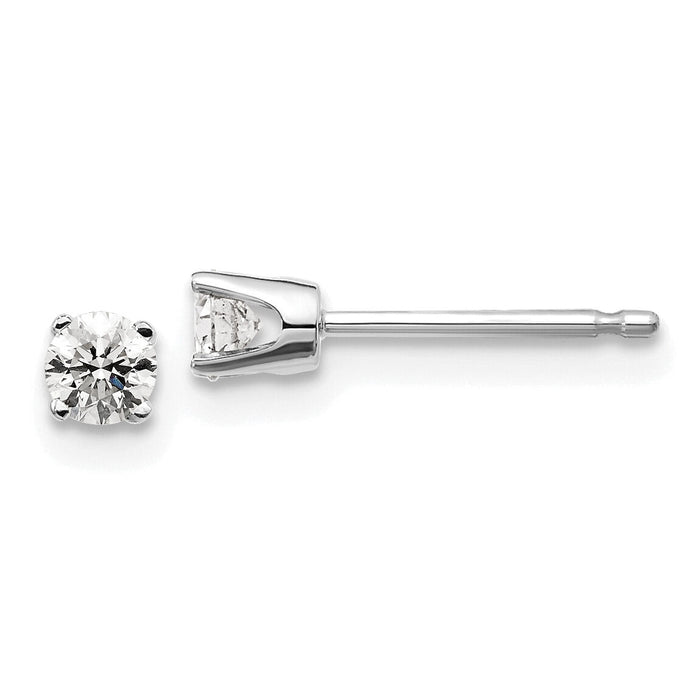14kw .20ct I2 K-L Diamond Stud Push-on Post Earrings-ST1-20W
