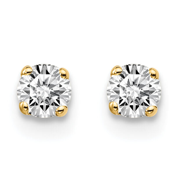 14ky .25ct. I2 K-L Diamond Stud Push-on Post Earrings-ST1-25