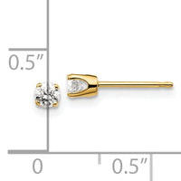 14ky .25ct. I2 K-L Diamond Stud Push-on Post Earrings-ST1-25