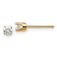 14ky .25ct. I2 K-L Diamond Stud Push-on Post Earrings-ST1-25