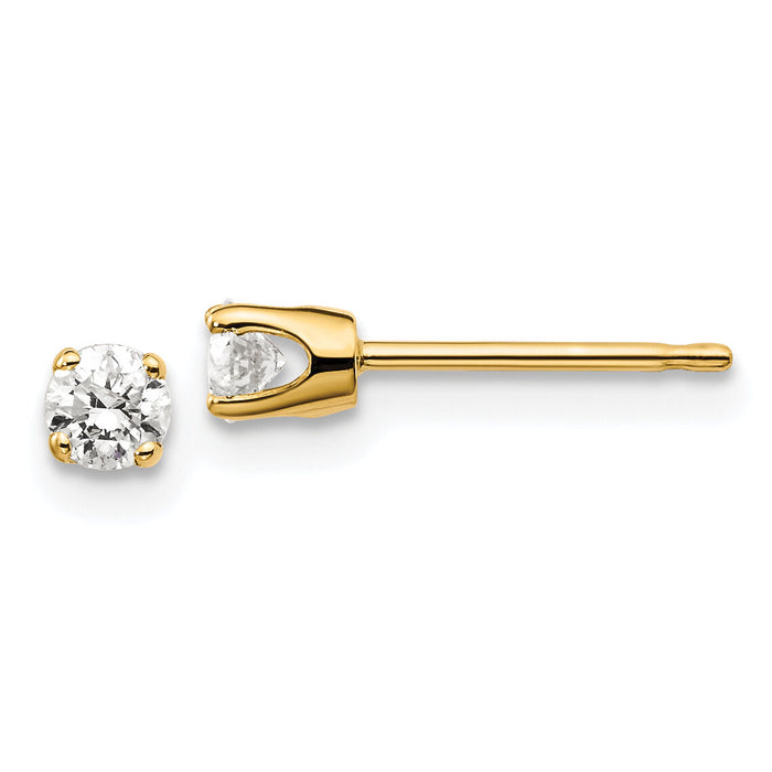 14ky .25ct. I2 K-L Diamond Stud Push-on Post Earrings-ST1-25