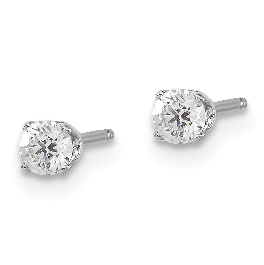 14kw .25ct I2 K-L Diamond Stud Push-on Post Earrings-ST1-25W