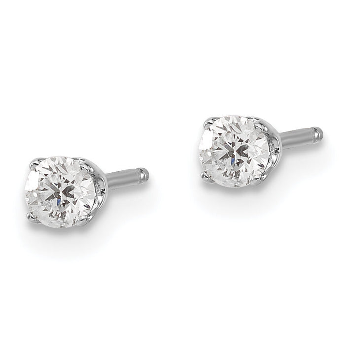 14kw .25ct I2 K-L Diamond Stud Push-on Post Earrings-ST1-25W