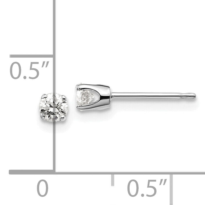 14kw .25ct I2 K-L Diamond Stud Push-on Post Earrings-ST1-25W