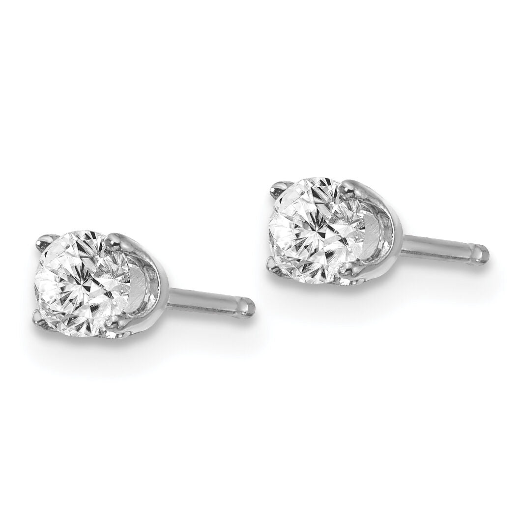 14kw .40ct I2 K-L Diamond Stud Push-on Post Earrings-ST1-40W