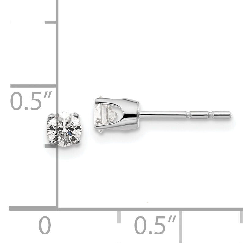 14kw .40ct I2 K-L Diamond Stud Push-on Post Earrings-ST1-40W