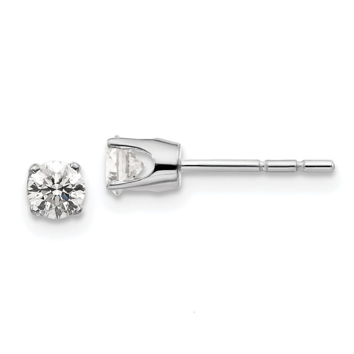 14kw .40ct I2 K-L Diamond Stud Push-on Post Earrings-ST1-40W