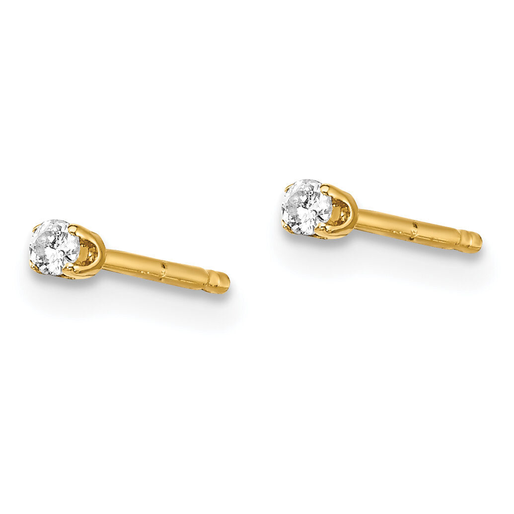 14ky .05ct. I2 K-L Diamond Stud Push-on Post Earrings-ST1-5
