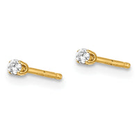 14ky .05ct. I2 K-L Diamond Stud Push-on Post Earrings-ST1-5