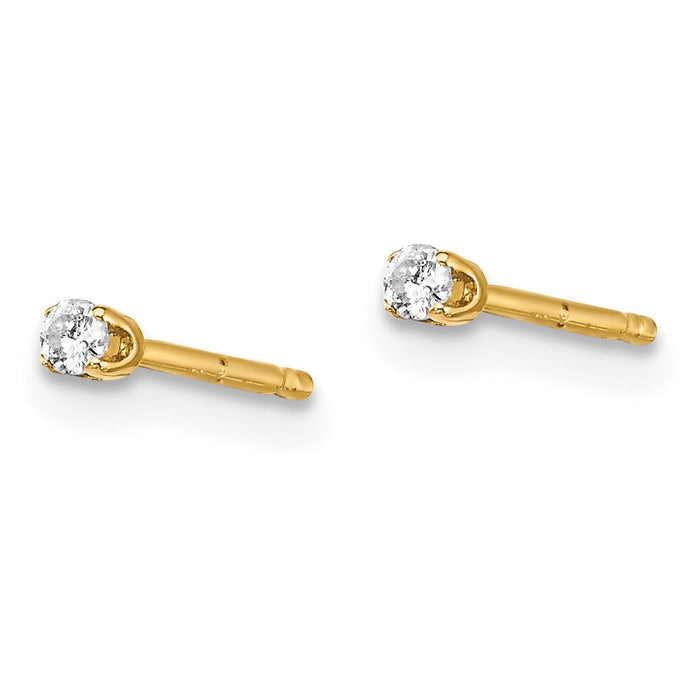 14ky .05ct. I2 K-L Diamond Stud Push-on Post Earrings-ST1-5