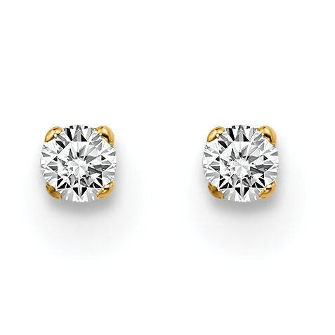 14ky .05ct. I2 K-L Diamond Stud Push-on Post Earrings-ST1-5