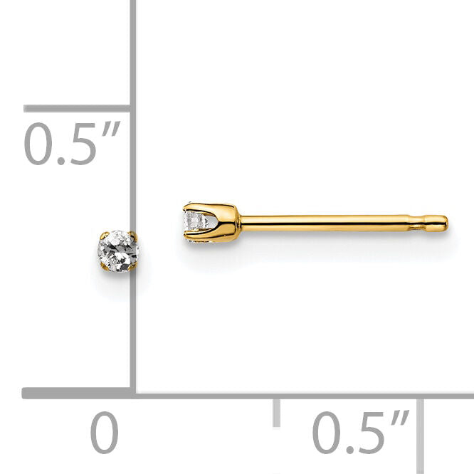 14ky .05ct. I2 K-L Diamond Stud Push-on Post Earrings-ST1-5