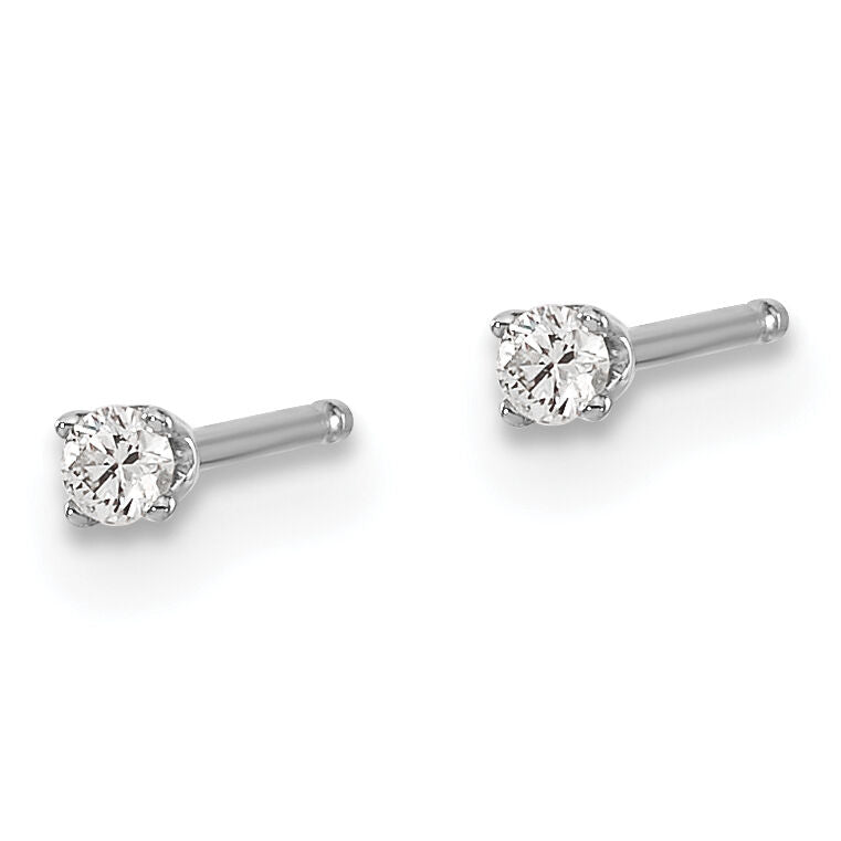14kw .05ct I2 K-L Diamond Stud Push-on Post Earrings-ST1-5W