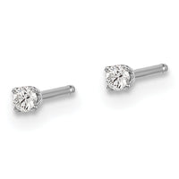 14kw .05ct I2 K-L Diamond Stud Push-on Post Earrings-ST1-5W