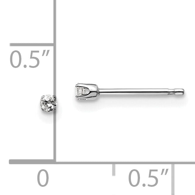 14kw .05ct I2 K-L Diamond Stud Push-on Post Earrings-ST1-5W