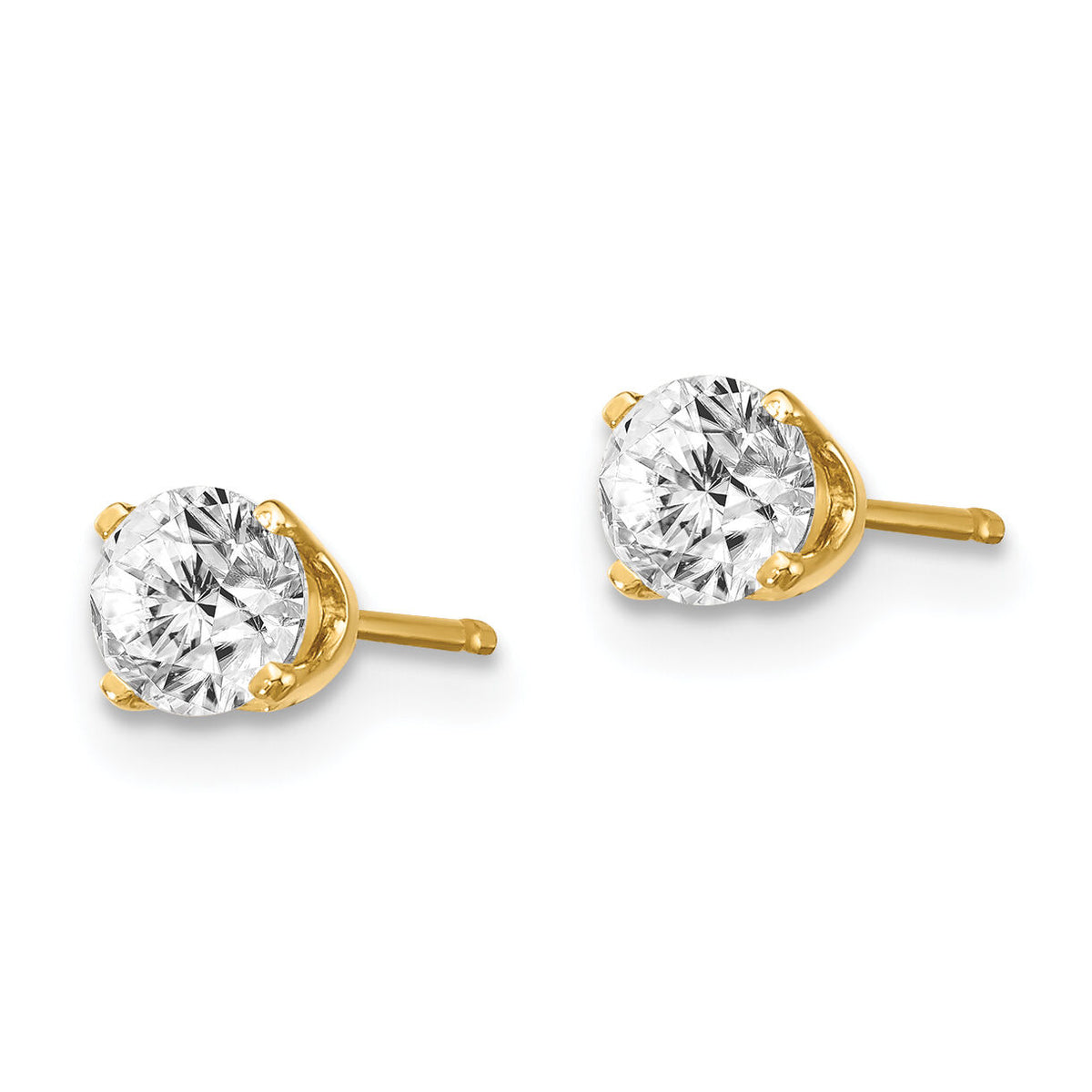 14y .60ct. I1 J-K Diamond Stud Push-on Post Earrings-ST2-60