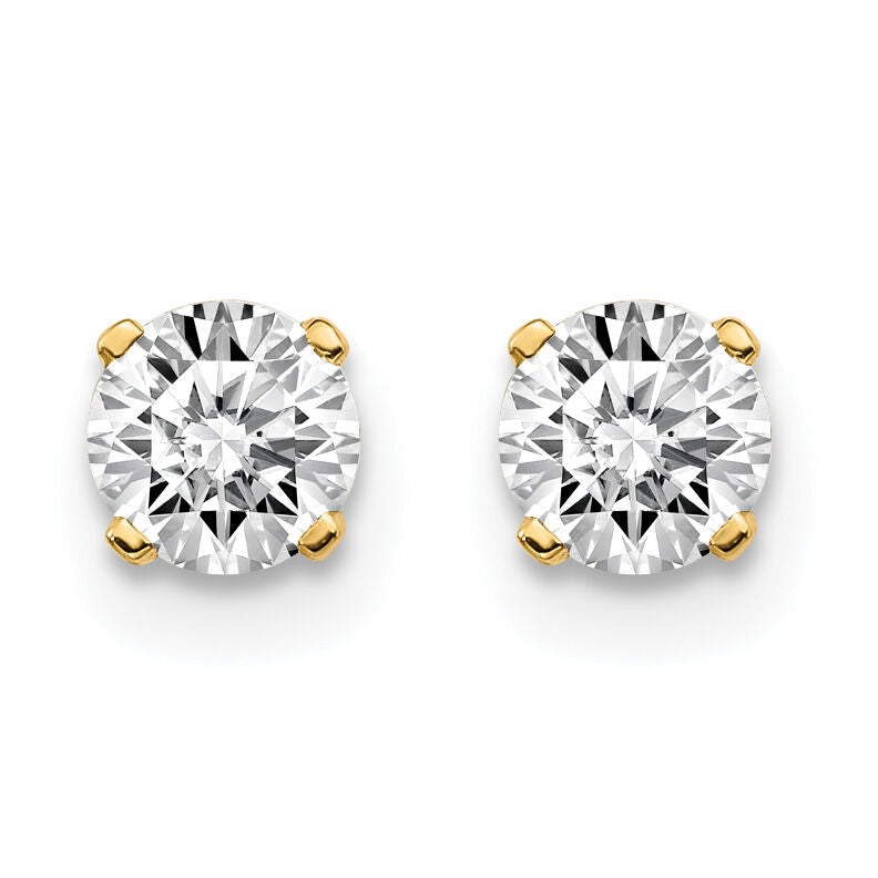 14ky .60ct. I2 K-L Diamond Stud Push-on Post Earrings-ST1-60